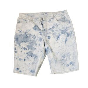 Style and Co Bermuda Acid Wash Denim Shorts Womens Size 16 Blue